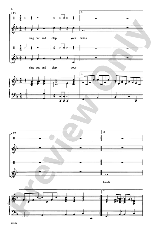 Clap Your Hands – 2-Part/SSA Choral Octavo (Digital Download)