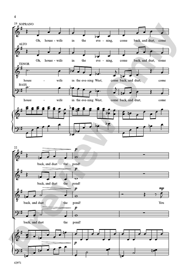 Evening – SATB Choral Octavo (Digital Download)