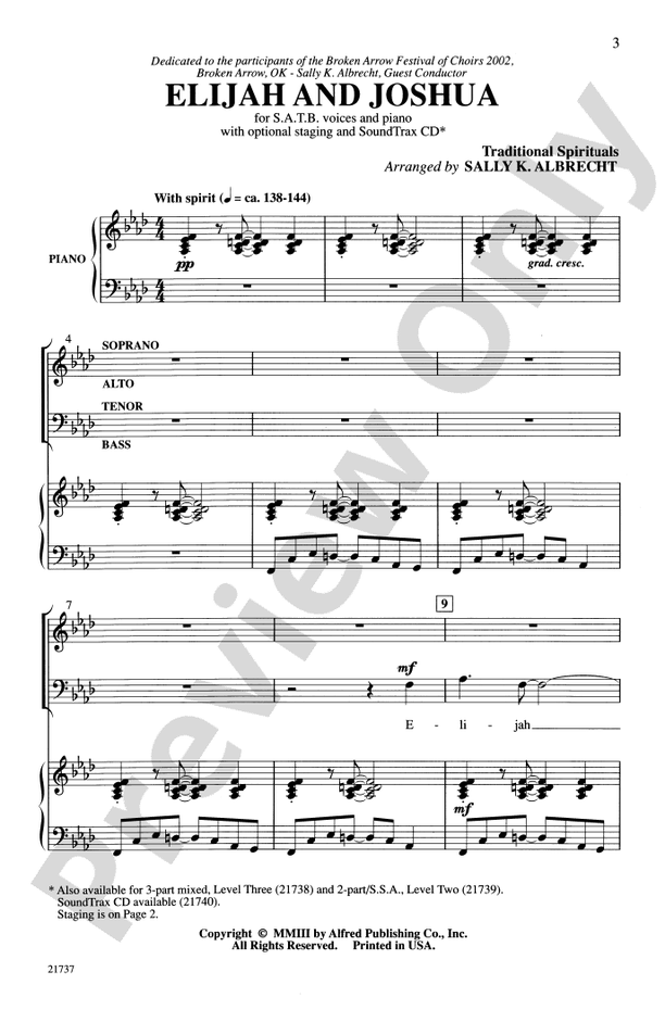 Elijah and Joshua – SATB Choral Octavo (Digital Download)