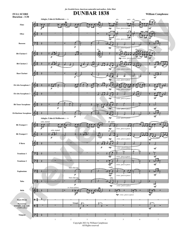 Dunbar 1838 - Concert Band Conductor Score & Parts (Digital Download)