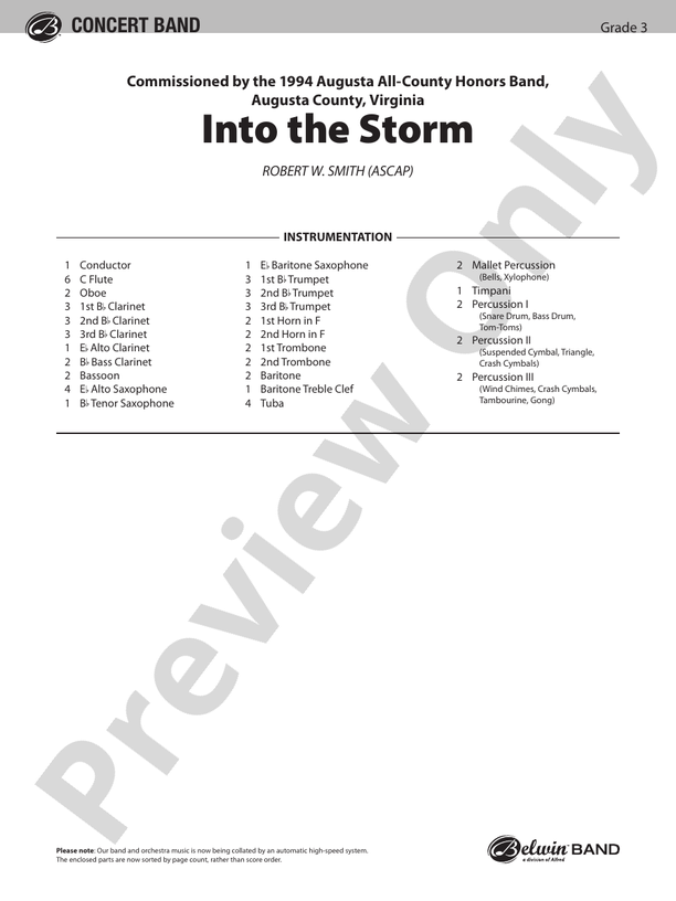 Into the Storm - Concert Band Conductor Score & Parts (Digital Download)