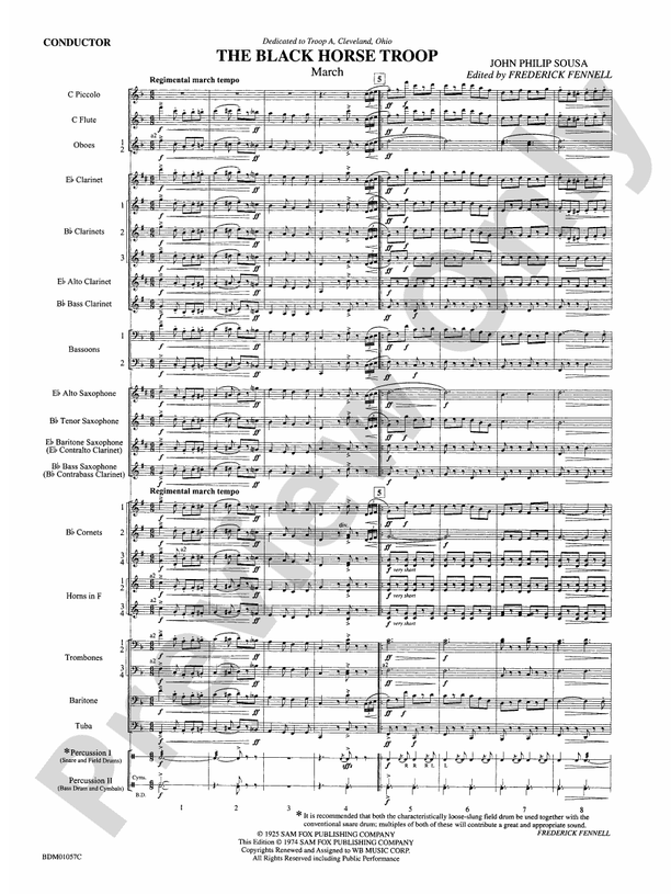 Black Horse Troop - Concert Band Conductor Score & Parts (Digital Download)