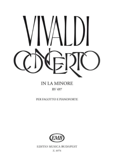 Vivaldi - Concerto in Amin RV497 F.VIII:7 - Bassoon/Piano Accompaniment EMB Z6076