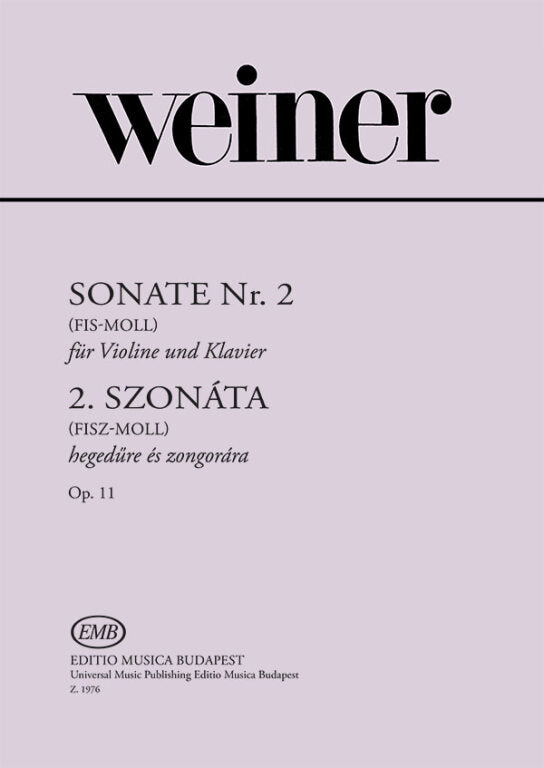 Weiner - Sonata #2 in F#min Op11 - Violin/Piano Accompaniment EMB Z1976