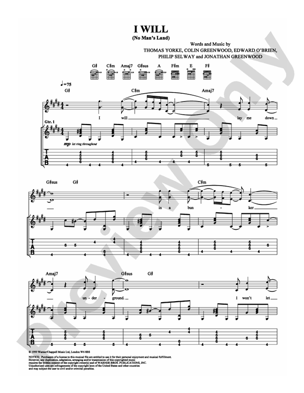 I Will - Guitar TAB (Digital Download)