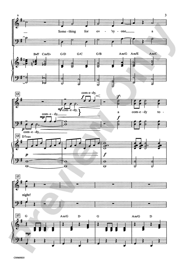Comedy Tonight – SATB Choral Octavo (Digital Download)