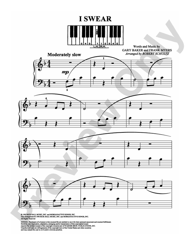I Swear - Arr. Robert Schultz (DSM-PS-0003085) - Easy Piano (Digital Download)