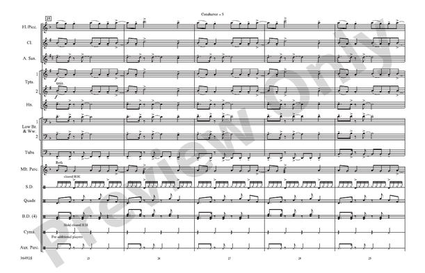 Baby – Marching Band Conductor Score & Parts (Digital Download)