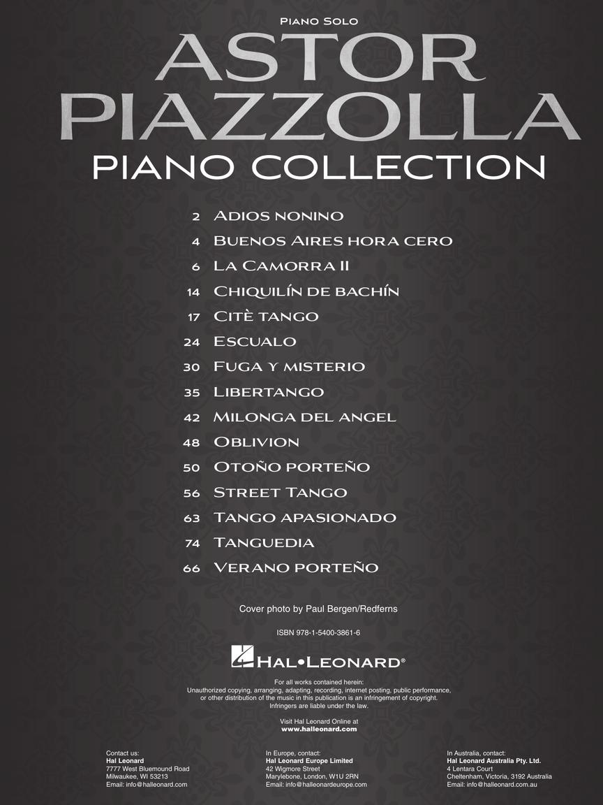 Piazzolla - Piano Collection - Piano Solo Hal Leonard 285510