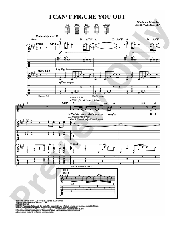I Can't Figure You Out - Guitar TAB (Digital Download)