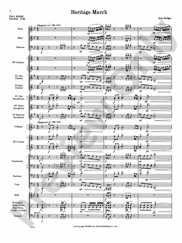 Heritage March - Concert Band Conductor Score & Parts (Digital Download)