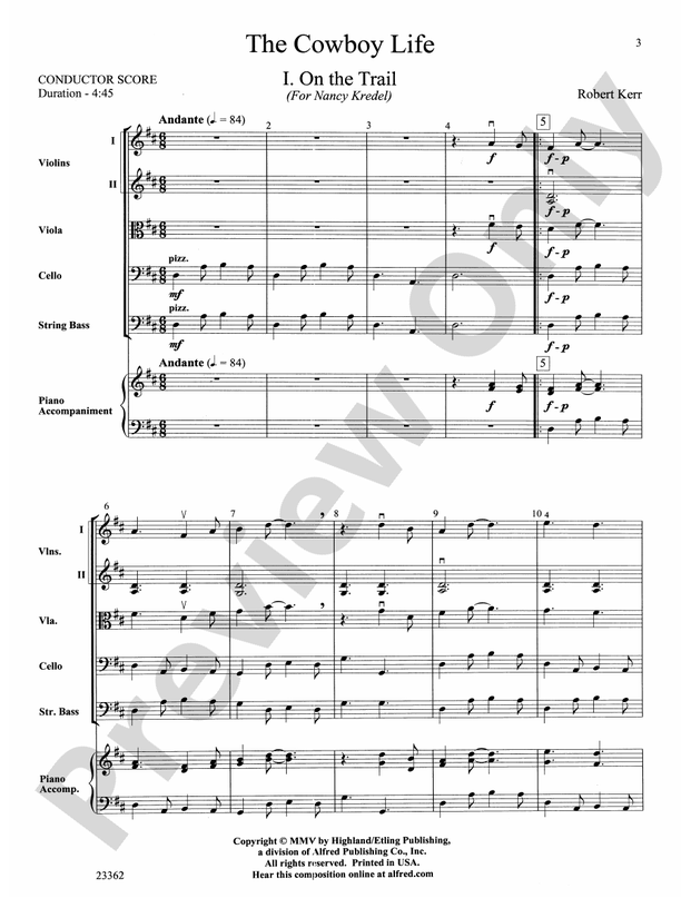 The Cowboy Life – String Orchestra Conductor Score & Parts (Digital Download)