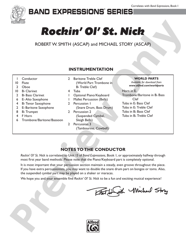 Rockin' Ol' St. Nick - Concert Band Conductor Score & Parts (Digital Download)