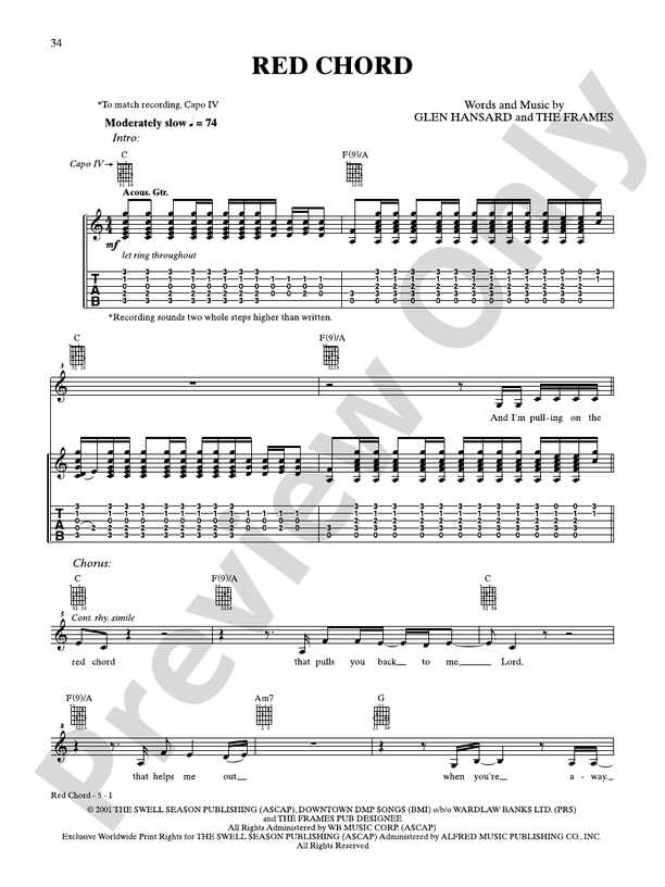 Red Chord - Guitar TAB (Digital Download)