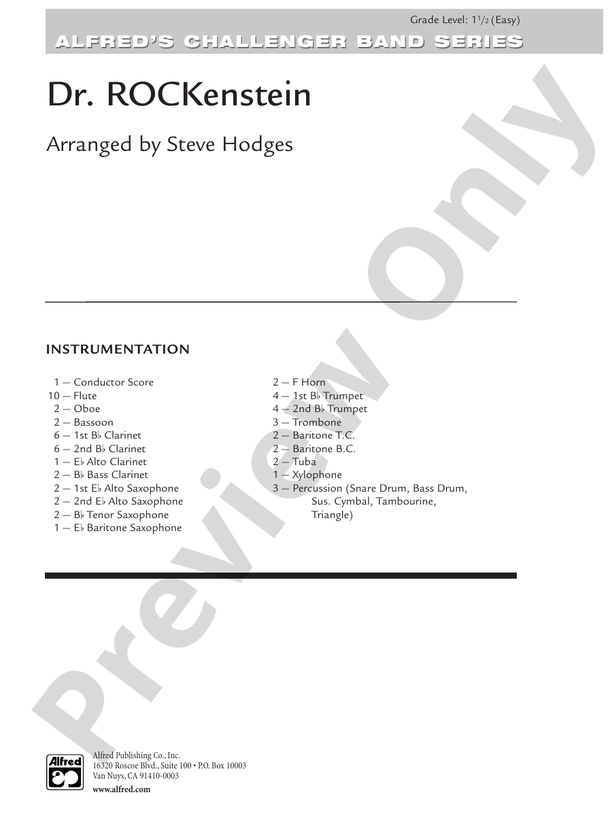 Dr. Rockenstein - Concert Band Conductor Score & Parts (Digital Download)