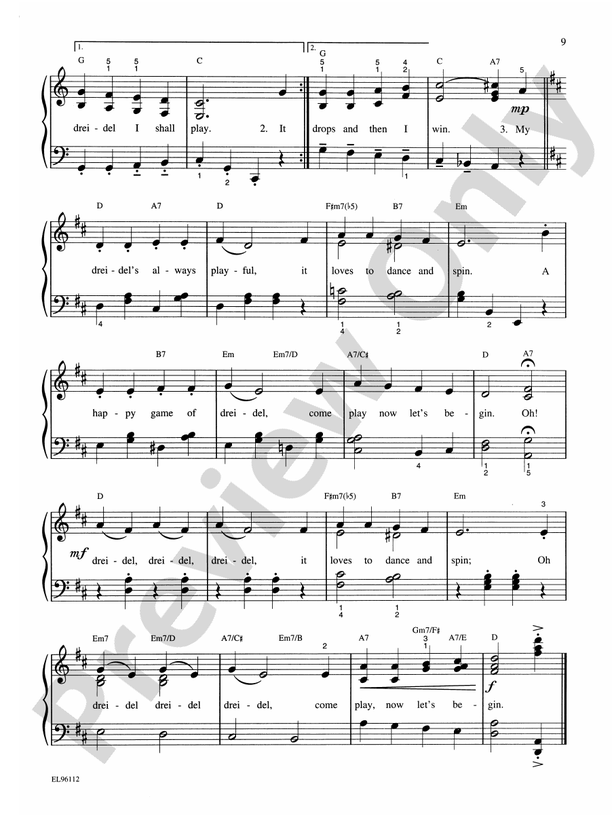 Hebrew Holiday and Folk Songs: With Lyrics, Translations and Guitar Chords - Piano (Digital Download)