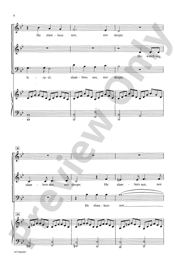 He, Watching Over Israel (Belwin Festival Series) - 3 Part Mixed Choral Octavo (Digital Download)