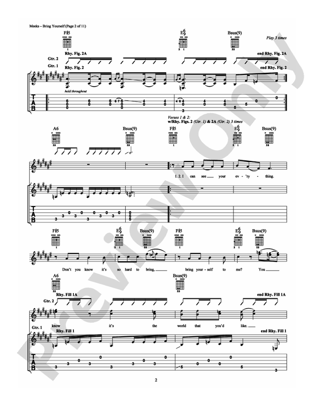 Bring Yourself - Guitar TAB (Digital Download)