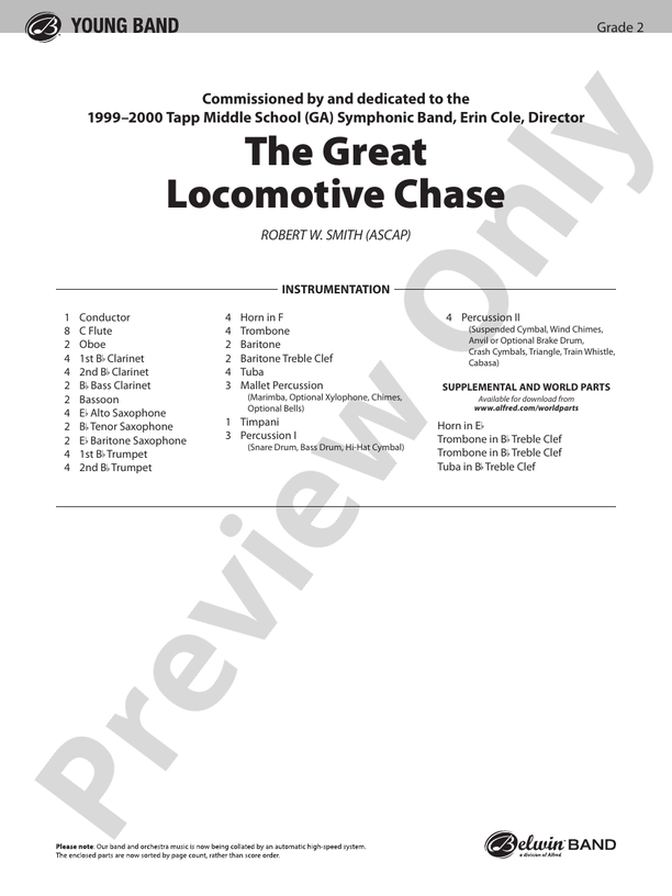 The Great Locomotive Chase - Concert Band Conductor Score & Parts (Digital Download)