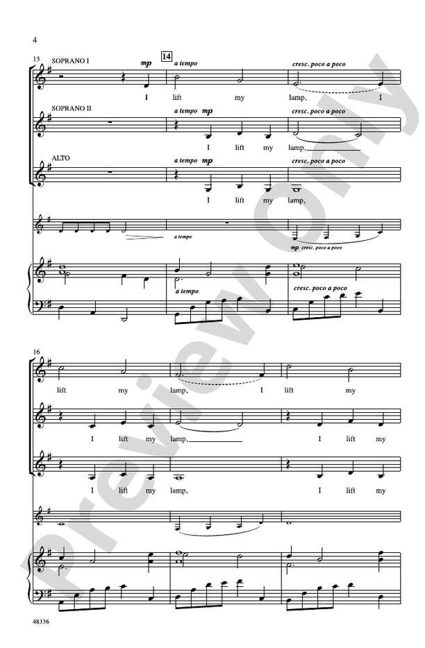 I Lift My Lamp – SSA Choral Octavo (Digital Download)