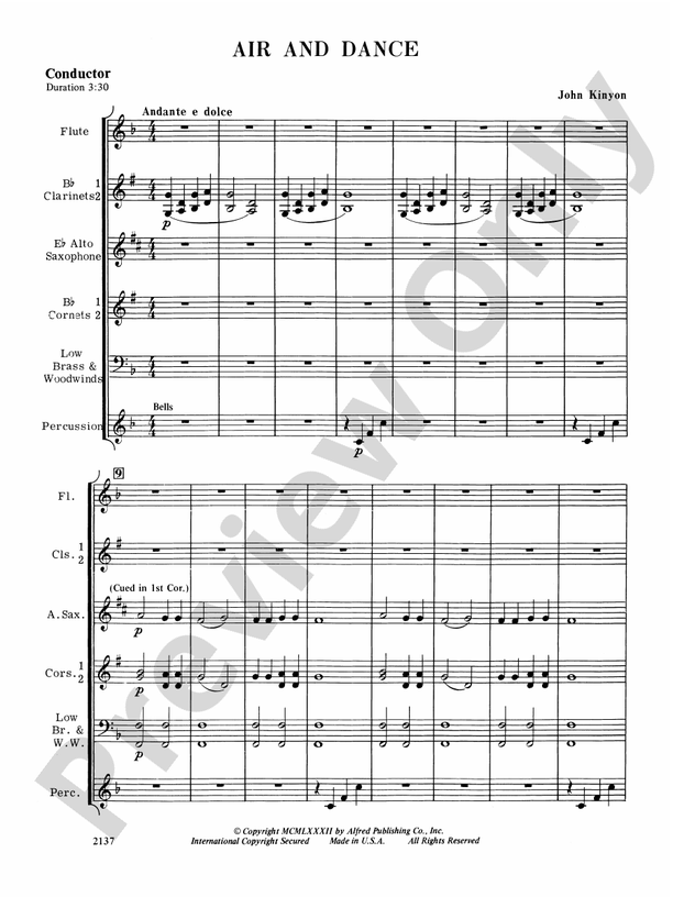 Air and Dance - Concert Band Conductor Score & Parts (Digital Download)