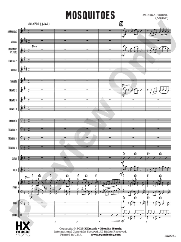 Mosquitoes – Jazz Ensemble Conductor Score & Parts (Digital Download)