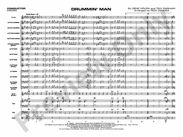 Drummin' Man - Jazz Ensemble Conductor Score & Parts (Digital Download)