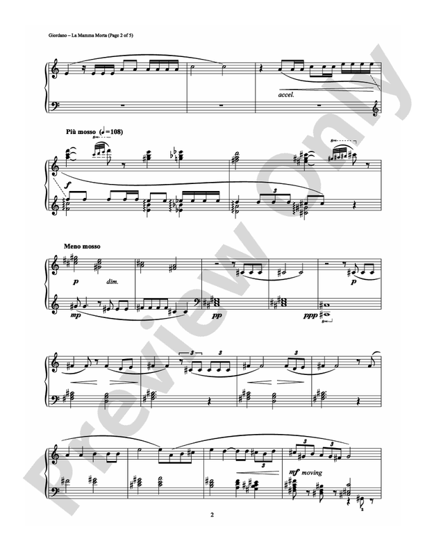 La Mamma Morta - Piano (Digital Download)