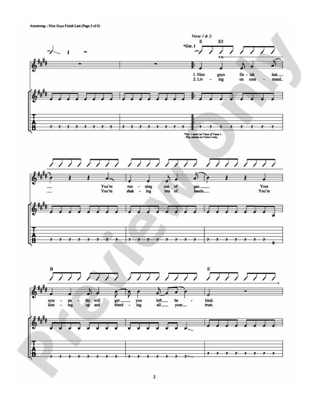 Nice Guys Finish Last - Guitar TAB (Digital Download)