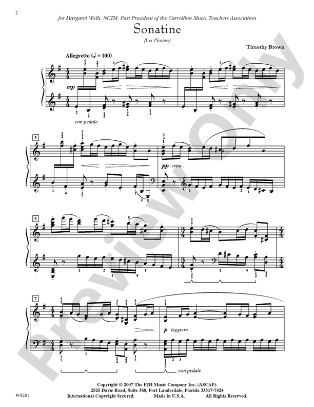 Sonatine (Les Pivoines) - Piano (Digital Download)