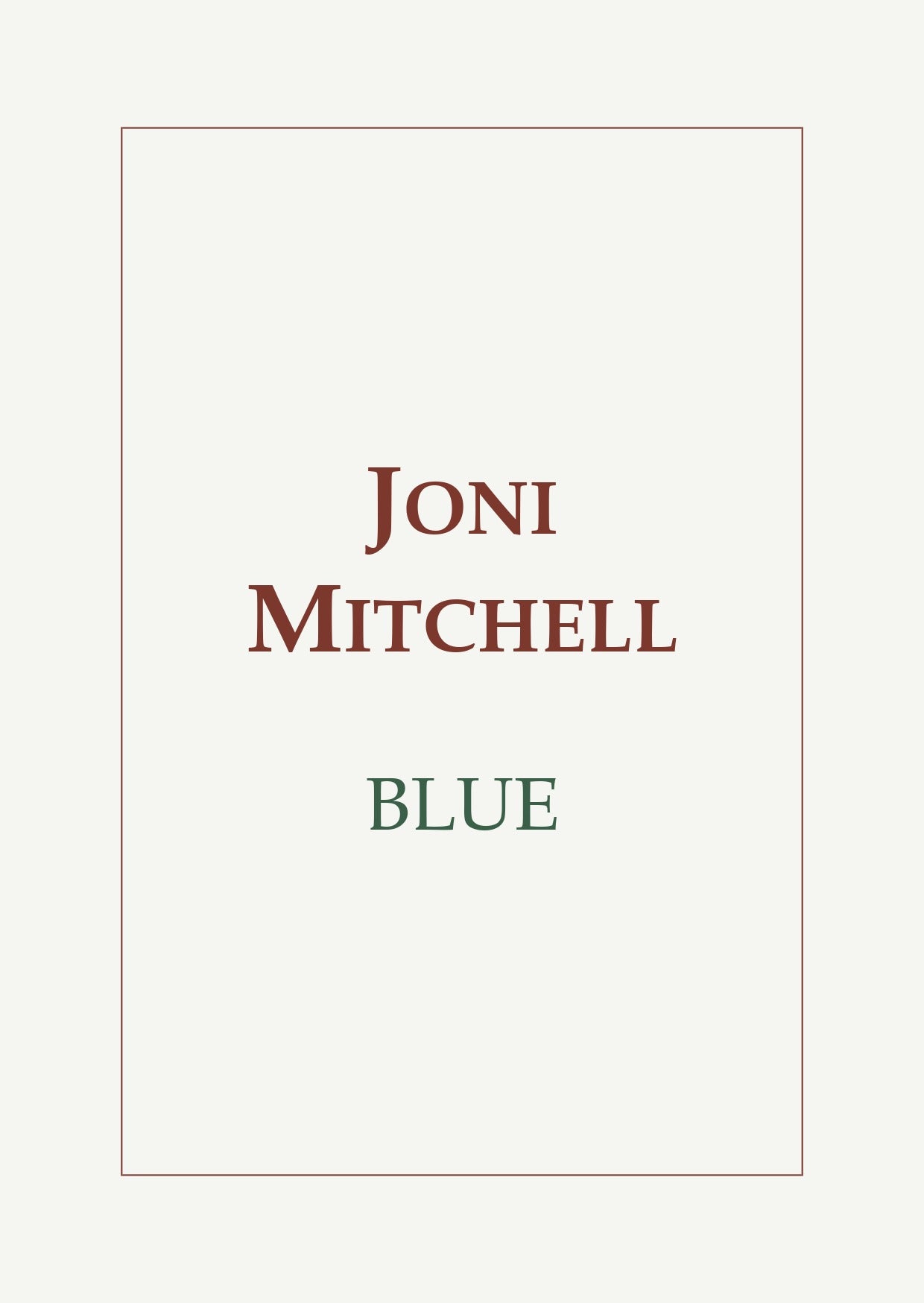 Blue - Joni Mitchell - PVG (Digital Download)