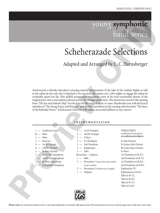 Scheherazade Selections - Concert Band Conductor Score & Parts (Digital Download)