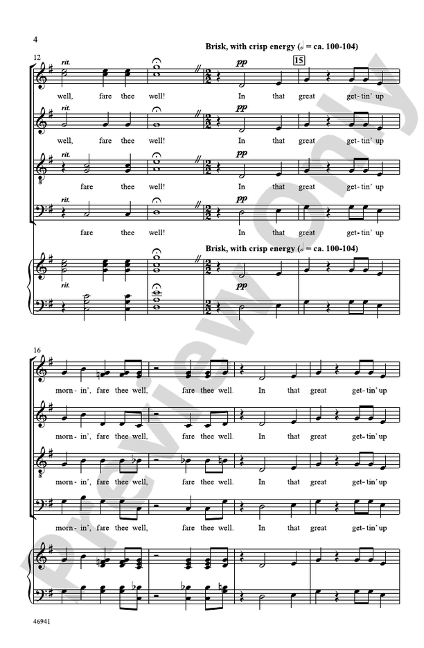 In That Great Gettin' Up Mornin'! – SATB, a cappella Choral Octavo - Digital Sheet Music Download (Digital Download)