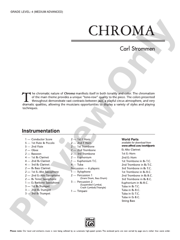 Chroma - Concert Band Conductor Score & Parts (Digital Download)