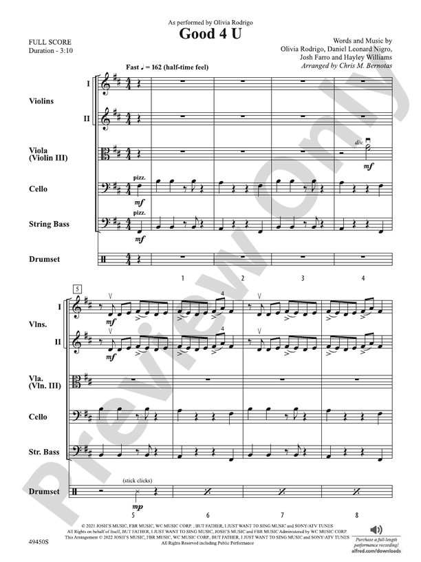 Good 4 U - String Orchestra Conductor Score & Parts (Digital Download)