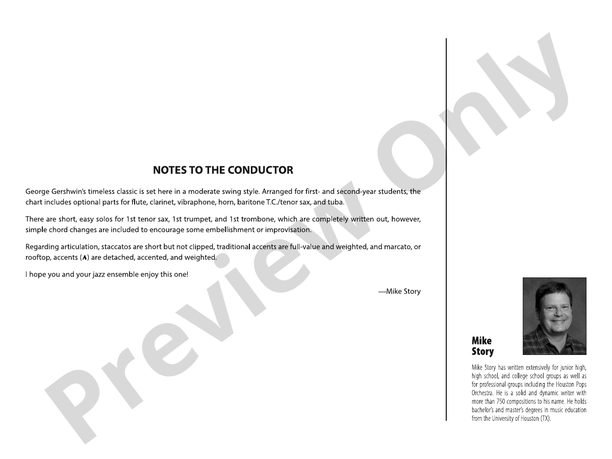 Rhapsody in Blue – Jazz Ensemble Conductor Score & Parts (Digital Download)