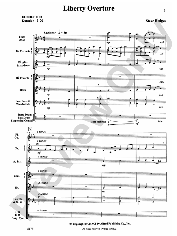 Liberty Overture - Concert Band Conductor Score & Parts (Digital Download)