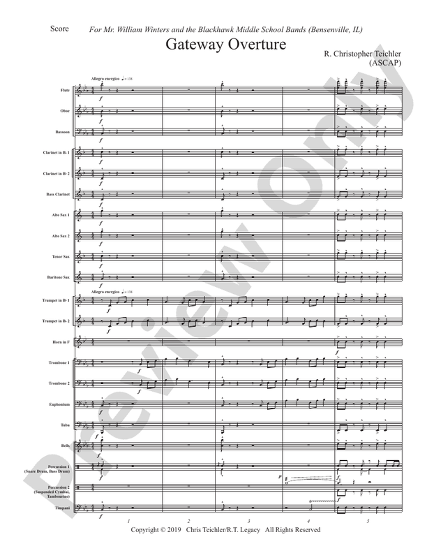 Gateway Overture - Concert Band Conductor Score & Parts (Digital Download)