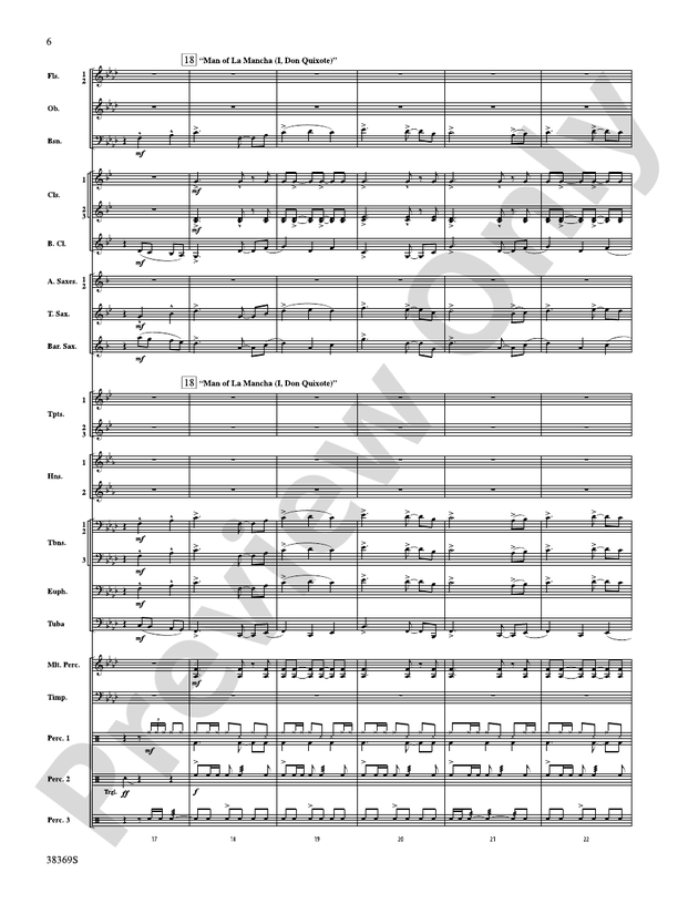 Man of La Mancha - Concert Band Conductor Score & Parts (Digital Download)