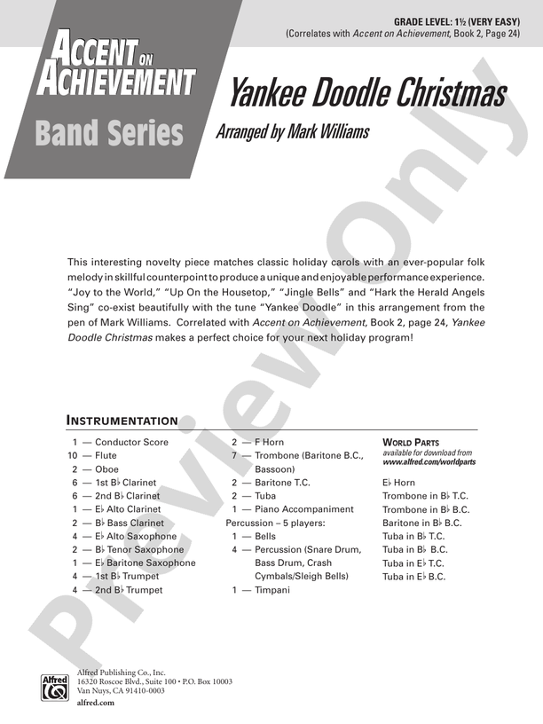 Yankee Doodle Christmas - Concert Band Conductor Score & Parts (Digital Download)