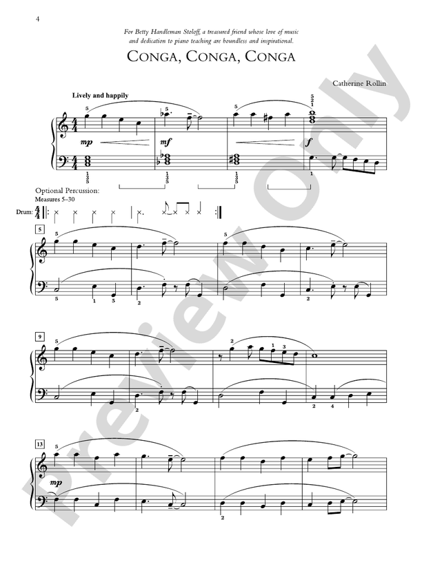 Conga, Conga, Conga - Piano Solo (Digital Download)