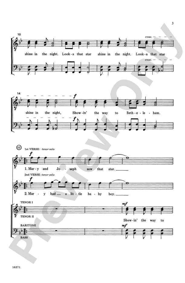 Look-A That Star – TTBB, a cappella Choral Octavo (Digital Download)