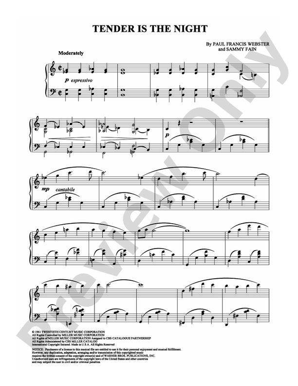 Tender is the Night - Piano (Digital Download)