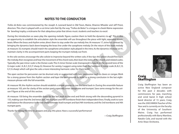 Trofeo de Bolos - Jazz Ensemble Conductor Score & Parts (Digital Download)