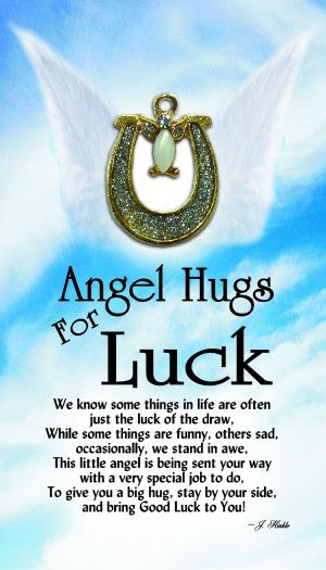 Lapel Pin Angel Hugs for Luck