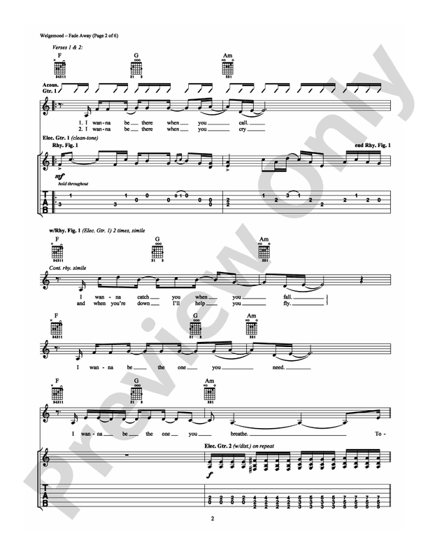 Fade Away - Seether - Guitar TAB (Digital Download)