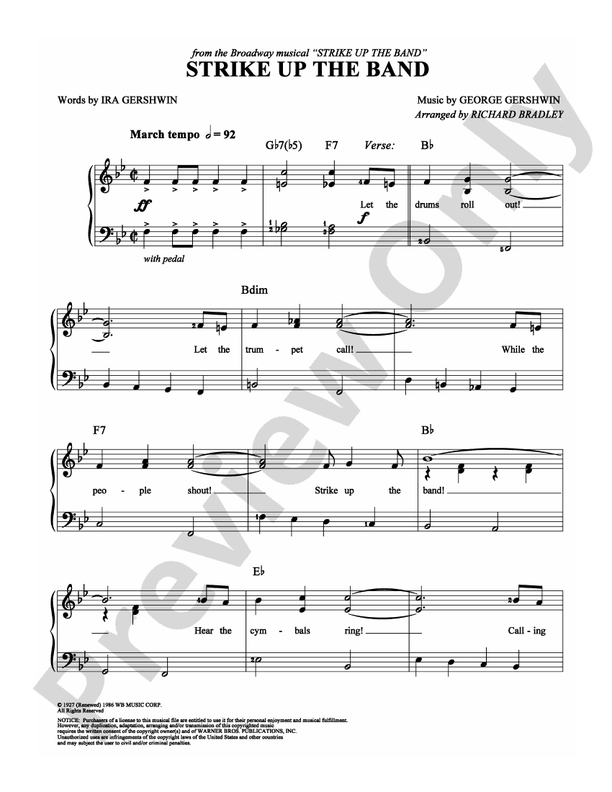 Strike Up the Band - Arr. Richard Bradley - Easy Piano (Digital Download)