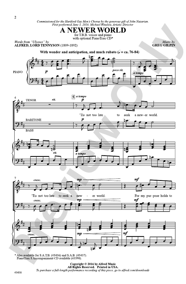 A Newer World - TBB Choral Octavo (Digital Download)