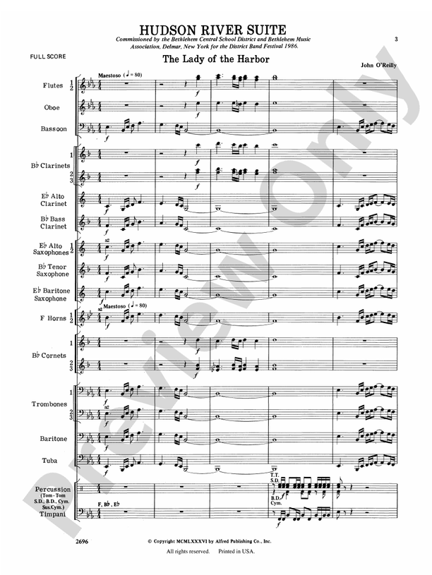 Hues of Blue - Concert Band Conductor Score & Parts (Digital Download)