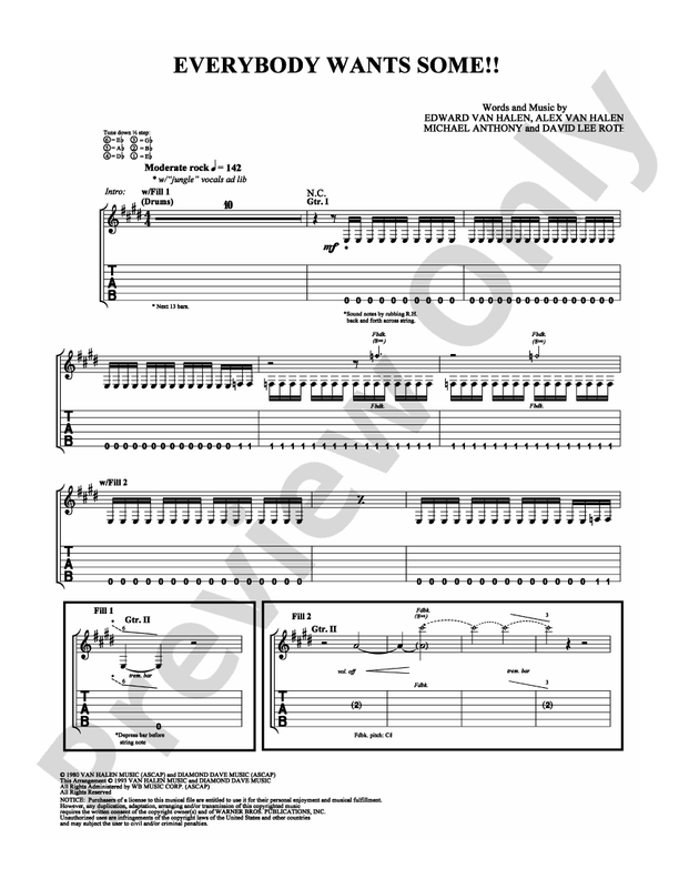 Everybody Wants Some!! - Guitar TAB (Digital Download)